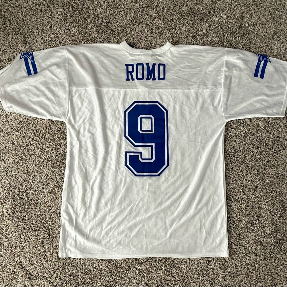 NFL Romo #9 White and Blue Dallas Cowboys Jersey Shirt
